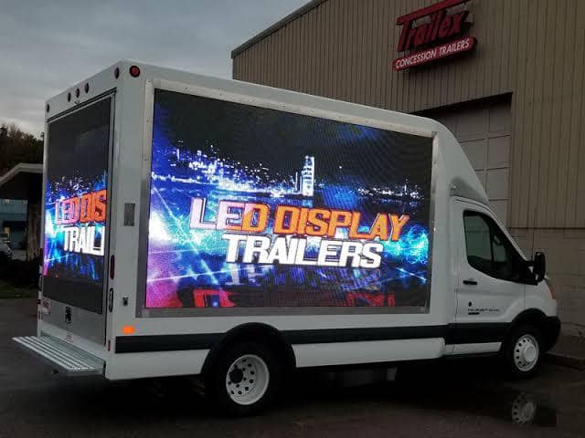 Mobile LED screen mounted on a truck